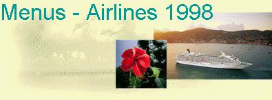 Menus - Airlines 1998