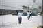 Cooks came out from the galley to play in the snow