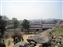 View from courtyard to lower courtyard and well
