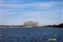 Approaching the Contemporary Resort from Bay Lake