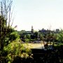 1976-WDW-Empty 20,000 Leagues Lagoon with Adventureland Beyond view from Skyway